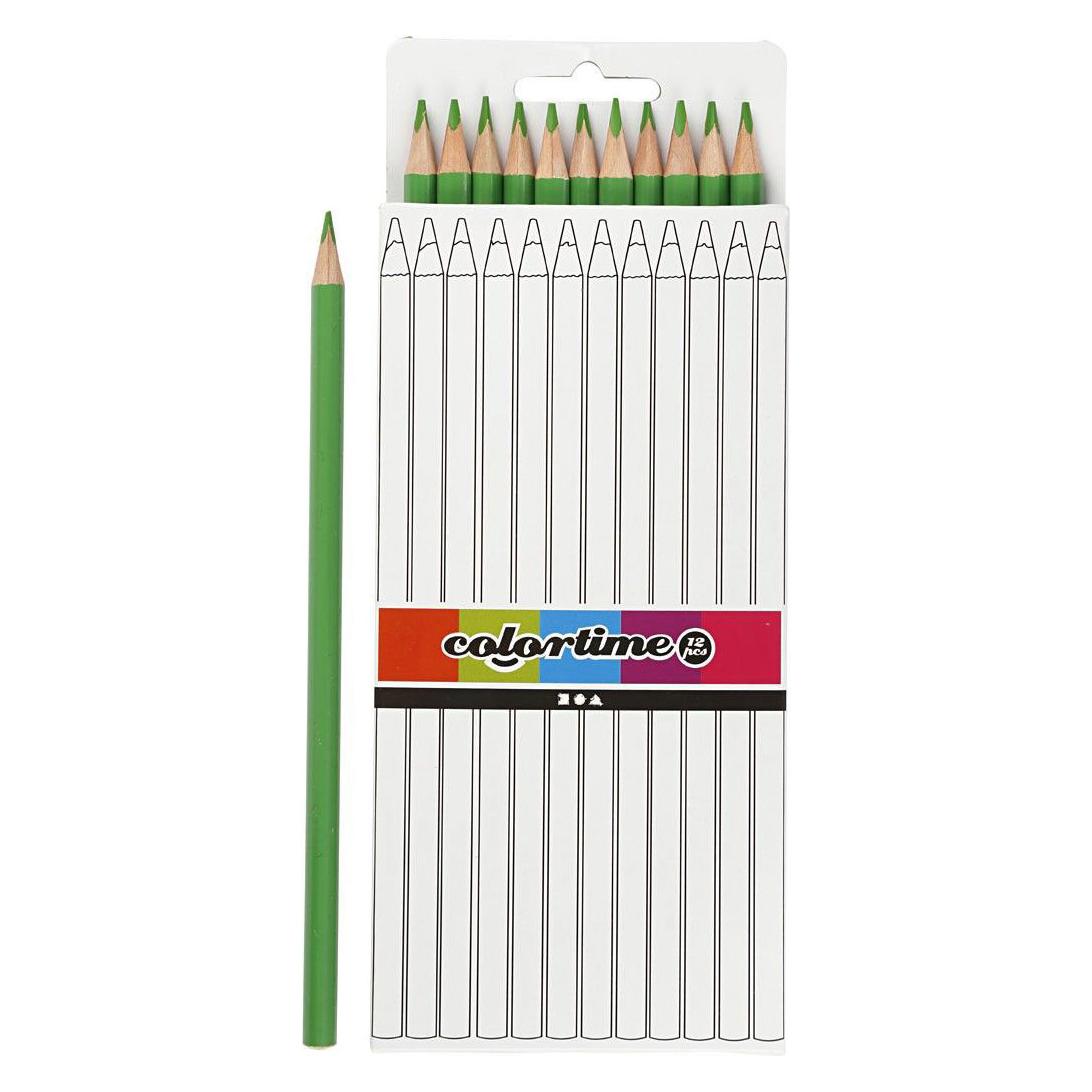 Creativ Company Driehoekige Kleurpotloden - Lichtgroen, 12st. (12x) (5712854057578)