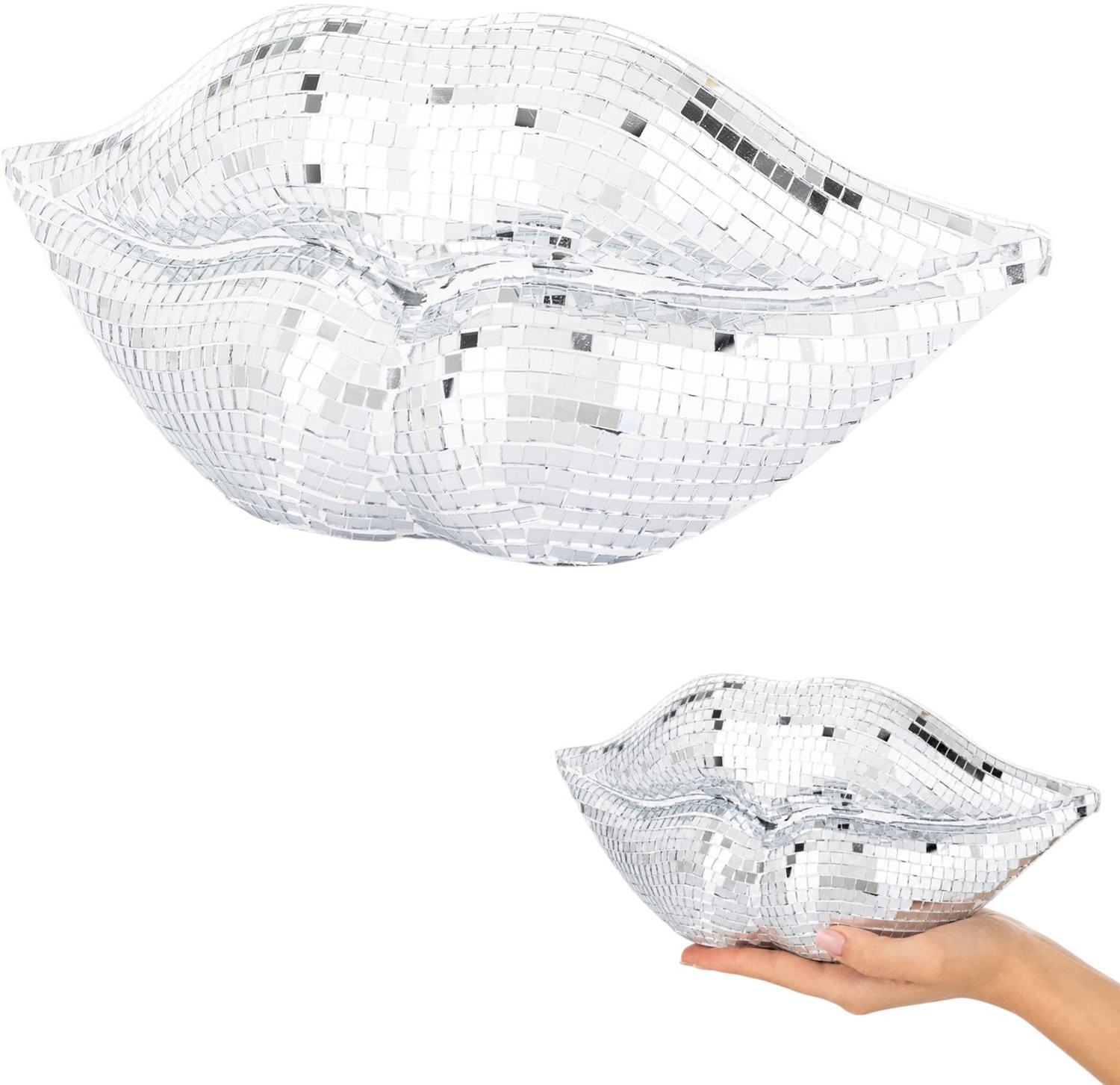 Zilveren Mond Figuur - Disco Glamour Decoratie voor op tafel, 28 cm