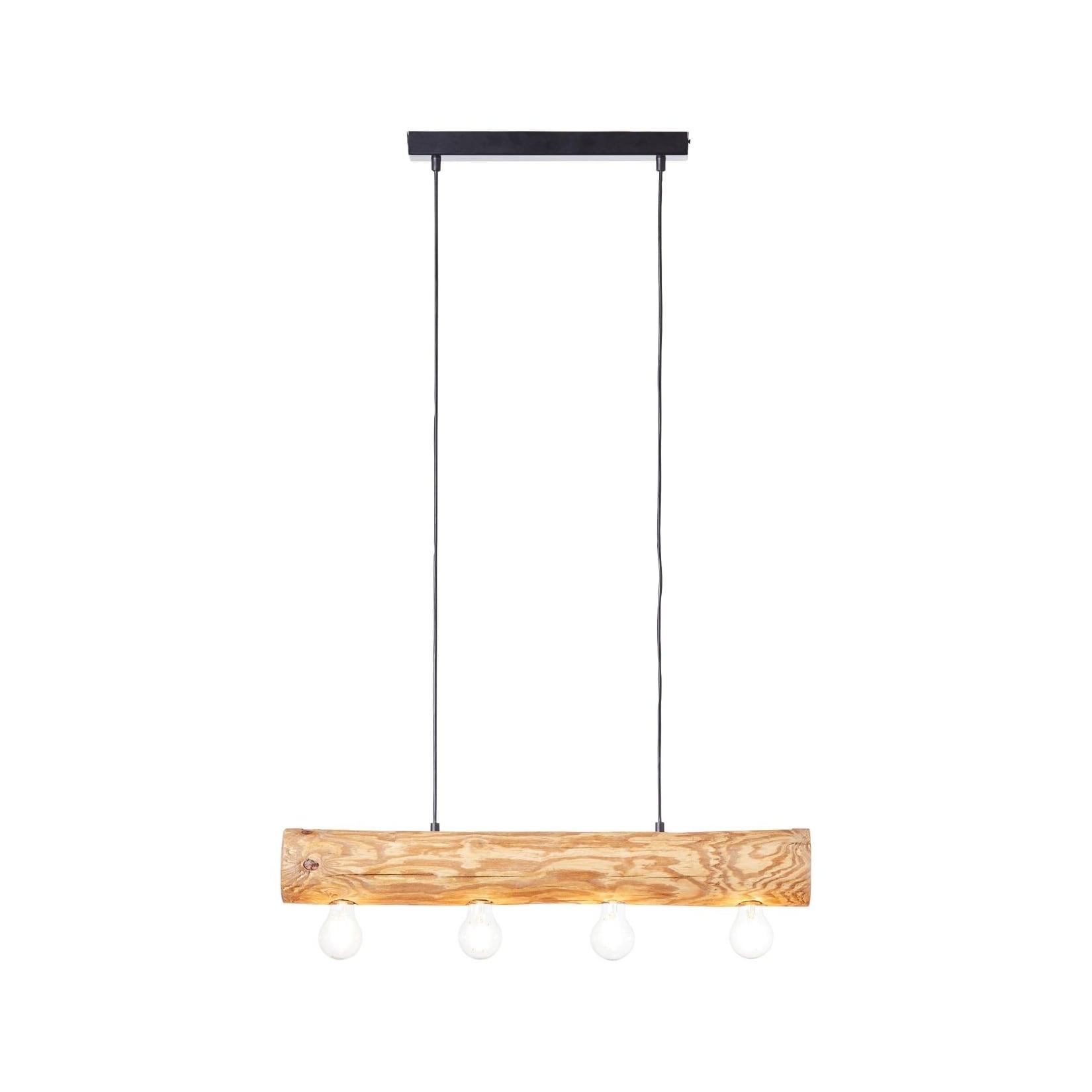 BRILLIANT Lampe, Trabo Pendelleuchte 4flg eiche geölt, 4x A60, E27, 25W, Holz aus nachhaltiger Waldwirtschaft (FSC)