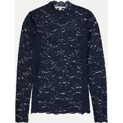 Langarmshirt aus Spitze Blau XL