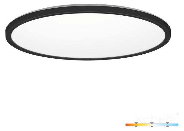 Kobi Premium NIVERA CIRCLE LED plafondlamp, 18W, rond, zwart, 3 kleurtemperaturen (3000/4000/6000K), IP54
