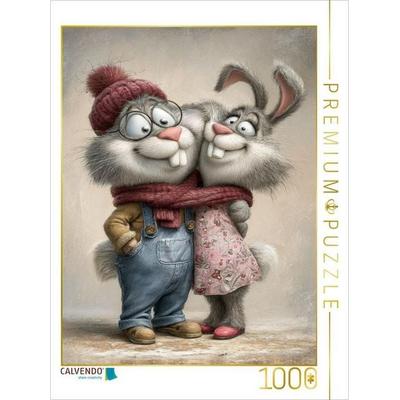 CALVENDO Puzzle Hasen - Liebe | 1000 Teile Lege-Größe 64x48cm Foto-Puzzle für glückliche Stunden