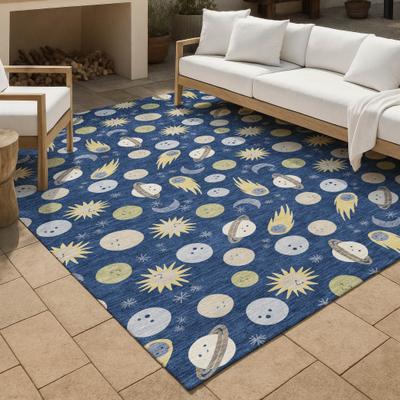 Addison Rugs Machine Washable Indoor/ Outdoor Planets Comets Chantille Rug