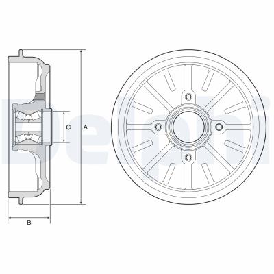 DELPHI Bremstrommel BFR576 für Citroën