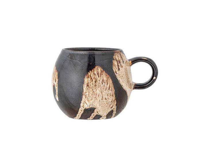 Tasse Elio - aus Steingut gefertigt - Schwarz- Braun - Luxusbetten24