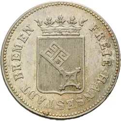 Silbermünze 1857 Freie Hansestadt Bremen