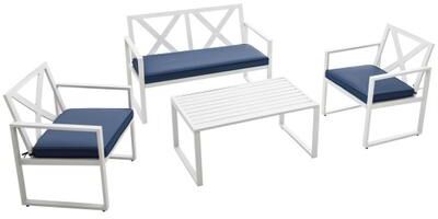 Costway 4 Pieces Outdoor Conversation Set with Sturdy Steel Frame