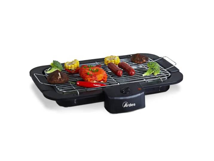 ARDES - Barbecue électrique portable sans fumée de 2200 W Grill électrique portable pour balcon - Barbecue d’intérieur ou extérieur - Couleur noire Modèle AR1B01\, Noir