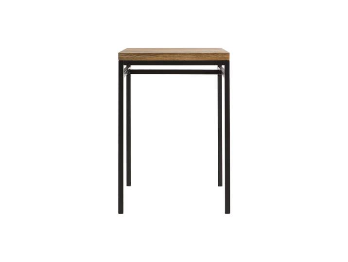 Table haute carrée en manguier massif et métal noir L70 cm YPSTER