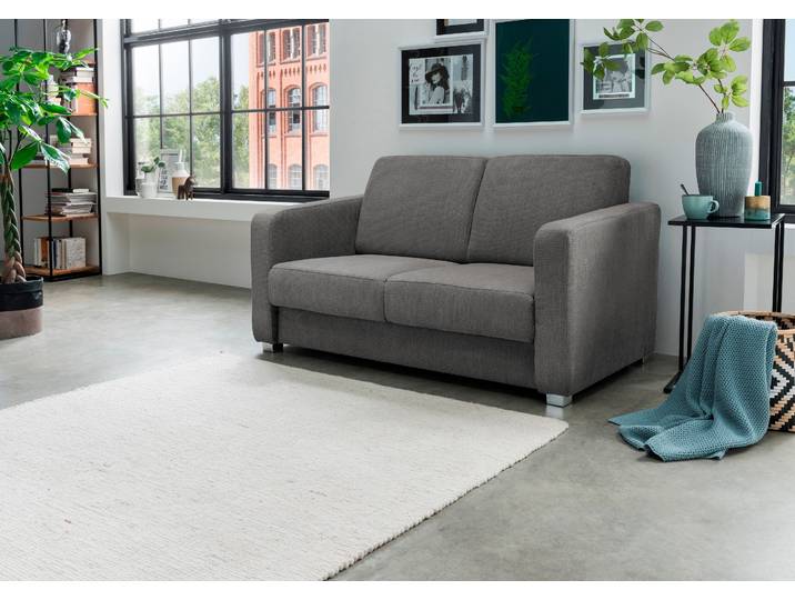 Schlafsofa, 100% Polyester, Grau-Braun, 159×87 cm, Ausziehbar, Klassisch, Inosign