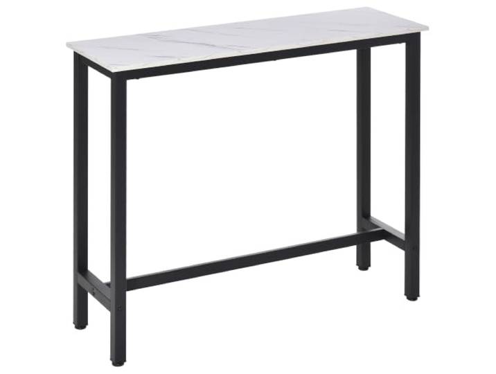 HOMCOM Bartisch Stehtisch mit Marmoroptik 120 x 40 x 100 cm Weiß+Schwarz