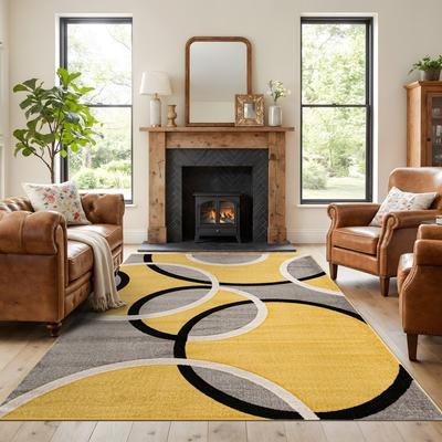 World Rug Gallery Modern Abstract Circles Area Rug