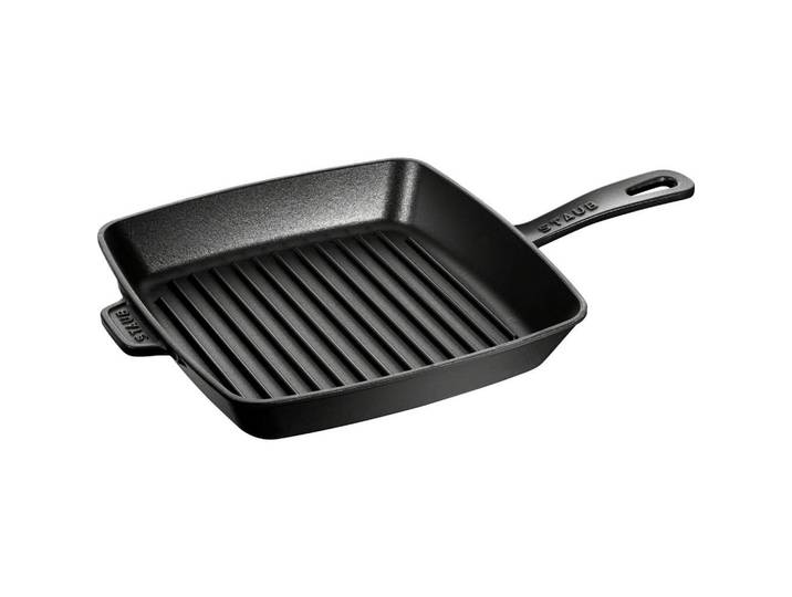 Staub Grillpfanne American Grill, Schwarz, Metall, quadratisch, 24x24 cm, backofengeeignet, Kochen, Pfannen, Grillpfannen