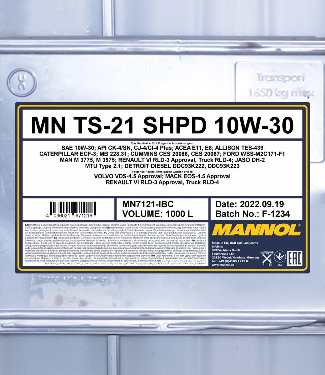 MANNOL MN7121-IBC Motoröl