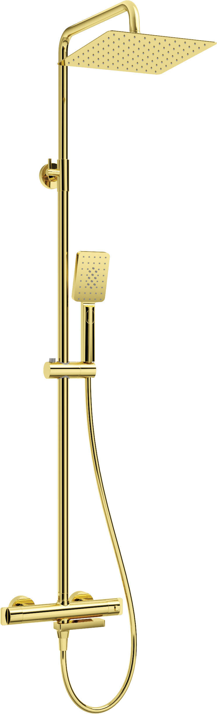 Rain shower with thermostatic bathtub faucet