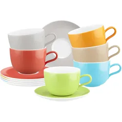 Seltmann Weiden Milchkaffeetassen mit Untertassen Liberty Pure Colors 380 ml 6er Set