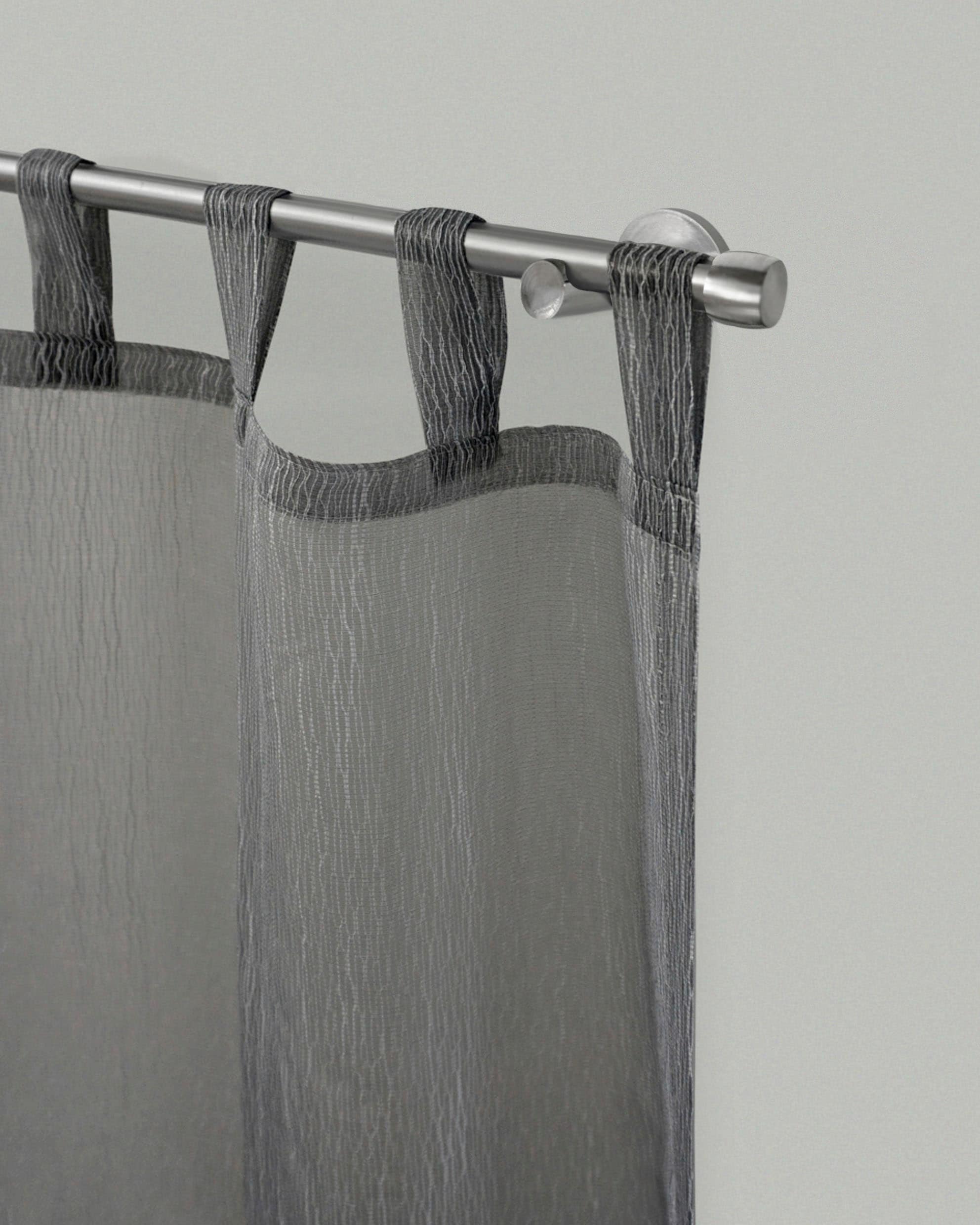 Gardinenstange GARESA "KAPPE", silber (edelstahlfarben), L:180cm Ø:16mm, Metall, Gardinenstangen, Vorhanggarnitur, verlängerbar, Kappe, edelstahl optik, ohne Ringe