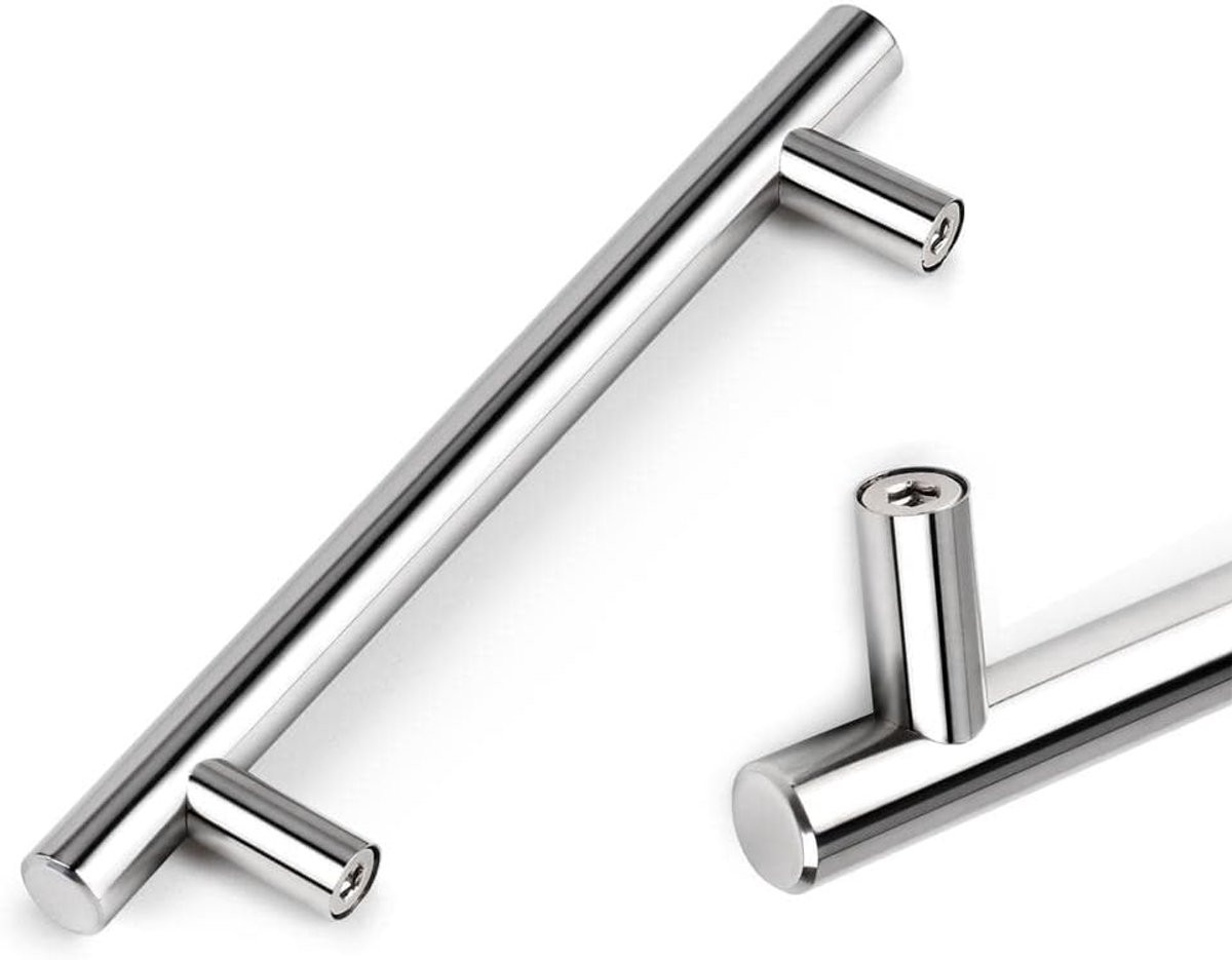 CE Meubelgreep T-vormig Staal Zilver 10 stuks