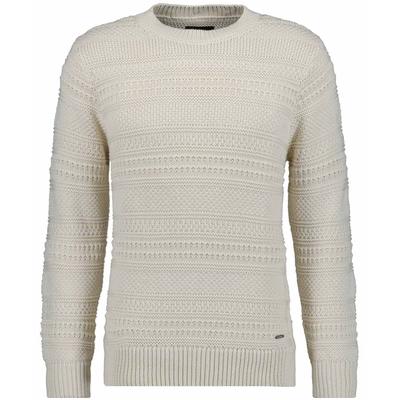 Rundhalspullover RAGMAN, Herren, Gr. 54, beige (ecru), Strick, delete-me, Pullover Rundhalspullover