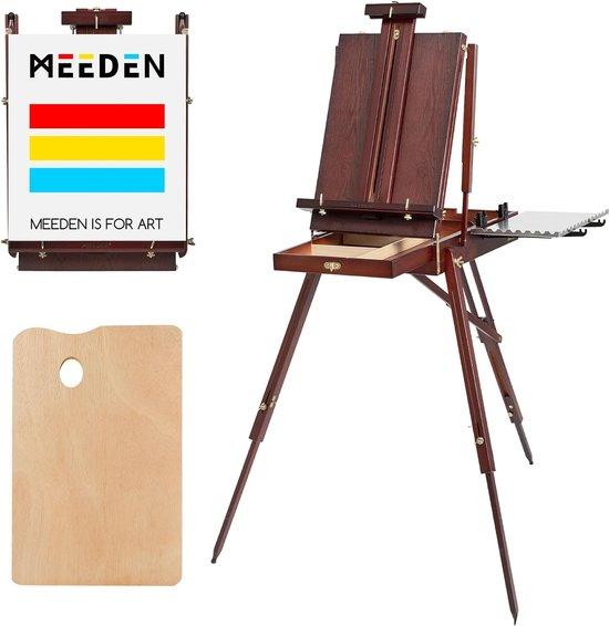 Famanu Künstler-Easel - Tragbar - Massives Buchenholz - Walnussfarbe
