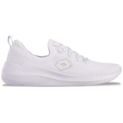 Sneaker LOTTO, Damen, Gr. 36, weiß (weiß, silber), Textil, unifarben, Schuhe Sneaker, - ohne Bücken, ohne Schnüren