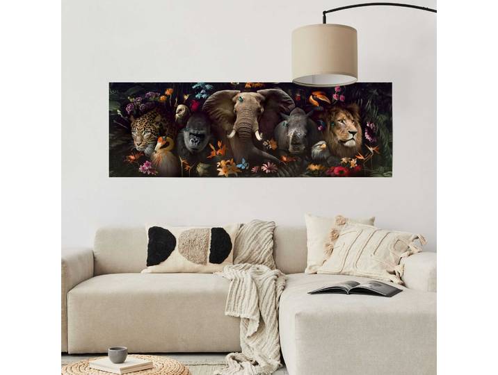 Poster Jungle Fantaisie Matériau : Papier Motif : Animal Multicolore/Multicolore 53 x 158 x 0cm