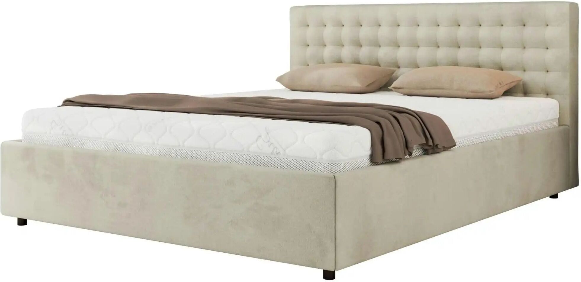 Höffner Polsterbett 140x200 Beige mit Bettkasten Pavo Classic ¦ beige ¦ Maße (cm): B: