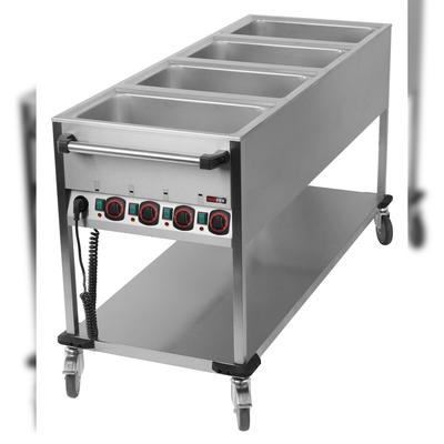 RedFox Bain-Marie mobiler Warmhalter Wasserbad Speisenwärmer 4xGN1/1 650x1700x900mm