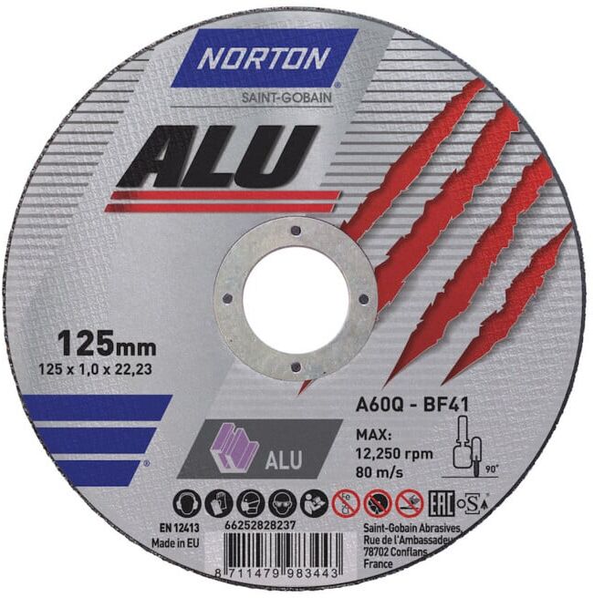 Norton Disque de coupe alu droit 125x1,6 mm ; Saint-Gobain (66252839270)