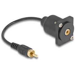Delock 88152 Cinch Audio Anschlusskabel [1x Cinch-Stecker - 1x Cinch-Buchse] 0.2 m Schwarz