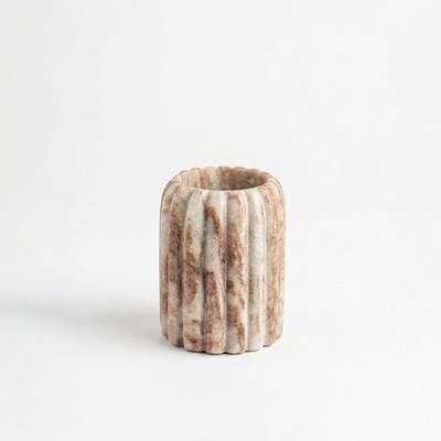 BIDKhome Toronto Marble Scalloped Tooth Brush Holder