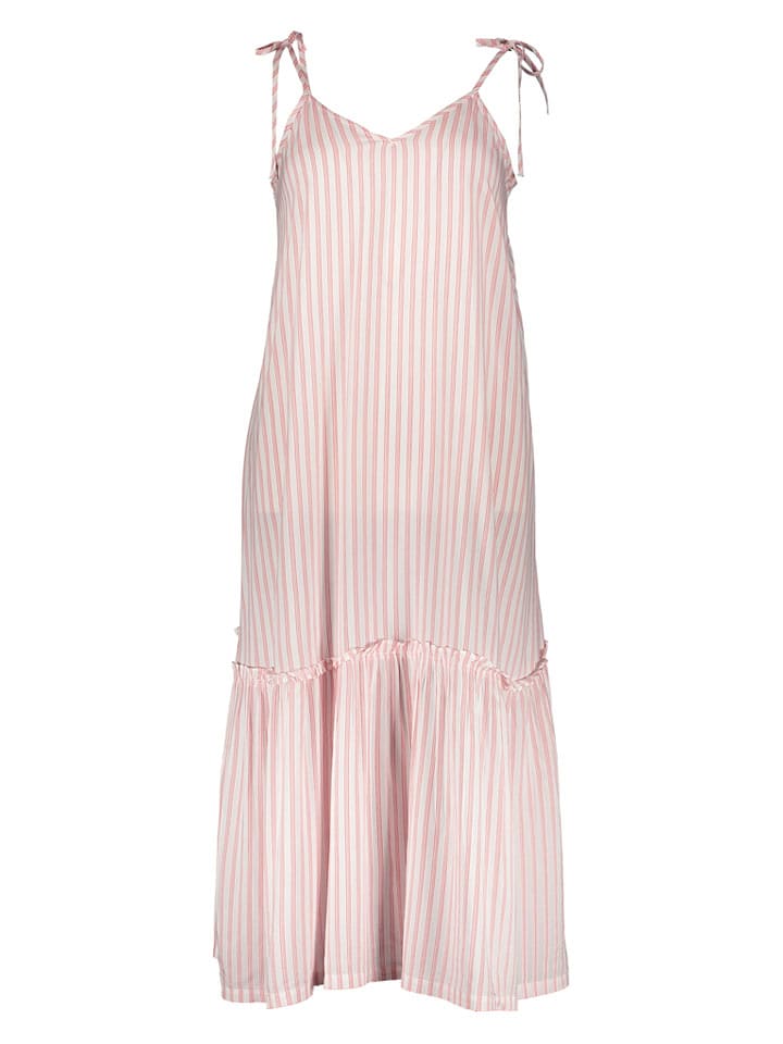 Pepe Jeans Kleid in Rosa/ Weiß - XL