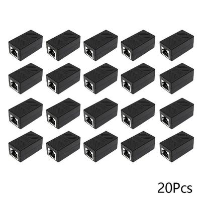 RJ45 Ethernet Coupler Extender Female To Female Cat5 Cat6 Connector Adapter For Networking 20 Pcs