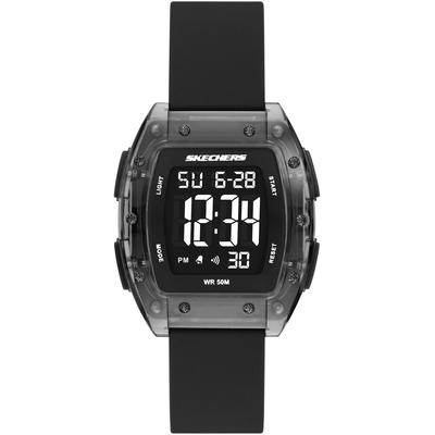 Chronograph SKECHERS "SAWTELLE", schwarz, Armbanduhren, Damen, Chronograph, Quarzuhr, Armbanduhr, Damenuhr, Herrenuhr, Silikonarmband, digital