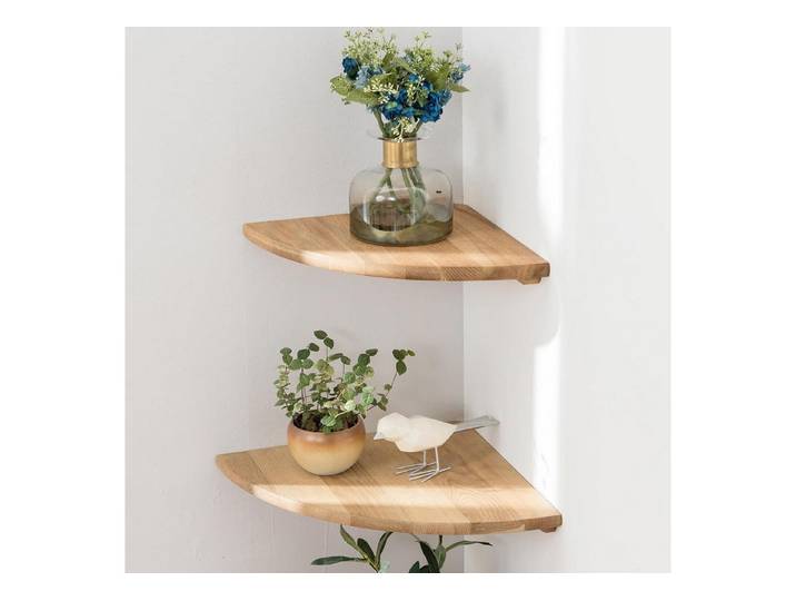 LuxusKollektion Eckregal Eckregal 2er Set Eiche Natur Radius 22cm, 2-tlg.