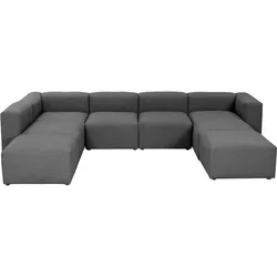 WOHNLANDSCHAFT 1 Kattrina Flachgewebe anthrazit