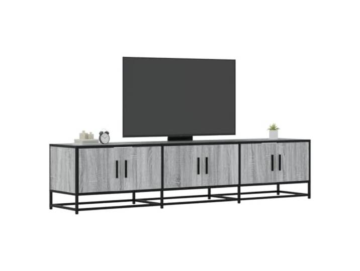 HEFZGDB TV-Schrank Grau Sonoma 180x35x41 cm Holzwerkstoff mit Metallgestell und reichlich Stauraum für Wohnzimmer, robuste Oberplatte, langlebiges Möbelstück, Aufbewahrung