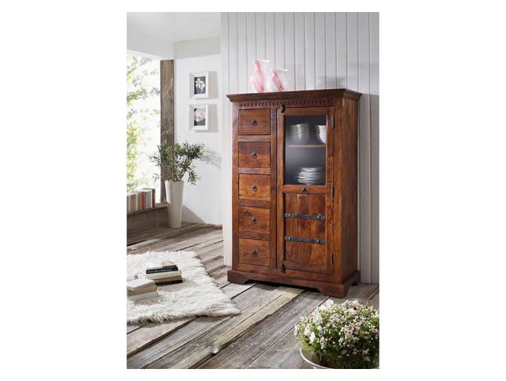 Vitrine Akazie 95x45x147 nougat lackiert OXFORD #417