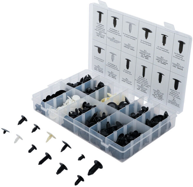 BGS Assortiment de clips « arbre de Noël » pour GM, VW, Chrysler, BMW, Nissan Ford 340 pièces ; BGS technic (9055)
