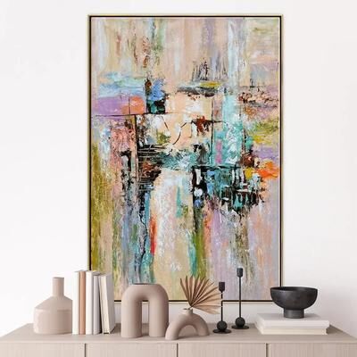Inspired Living Luxe Horizon Abstract Gold Wall Art Handmade Textured Canvas For Modern Living Rooms 40x60cm d
