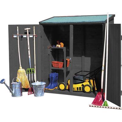 Garten-Geräteschrank PROMADINO, grau (anthrazit), Holzwerkstoff, Gerätehäuser
