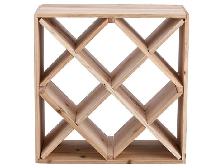 Zeller Present Weinregal, Naturfarben, Holz, Kiefer, Hartholz, 52x52x25 cm, individuell erweiterbar, nachhaltig, nachwachsender Rohstoff, Holzmöbel, Holzregale, Weinregale Holz
