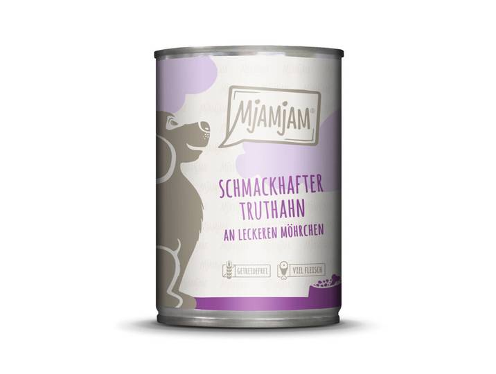 [Peut être servi frais pour l'été] MjAMJAM Nourriture humide pour chien dinde carotte 400 g