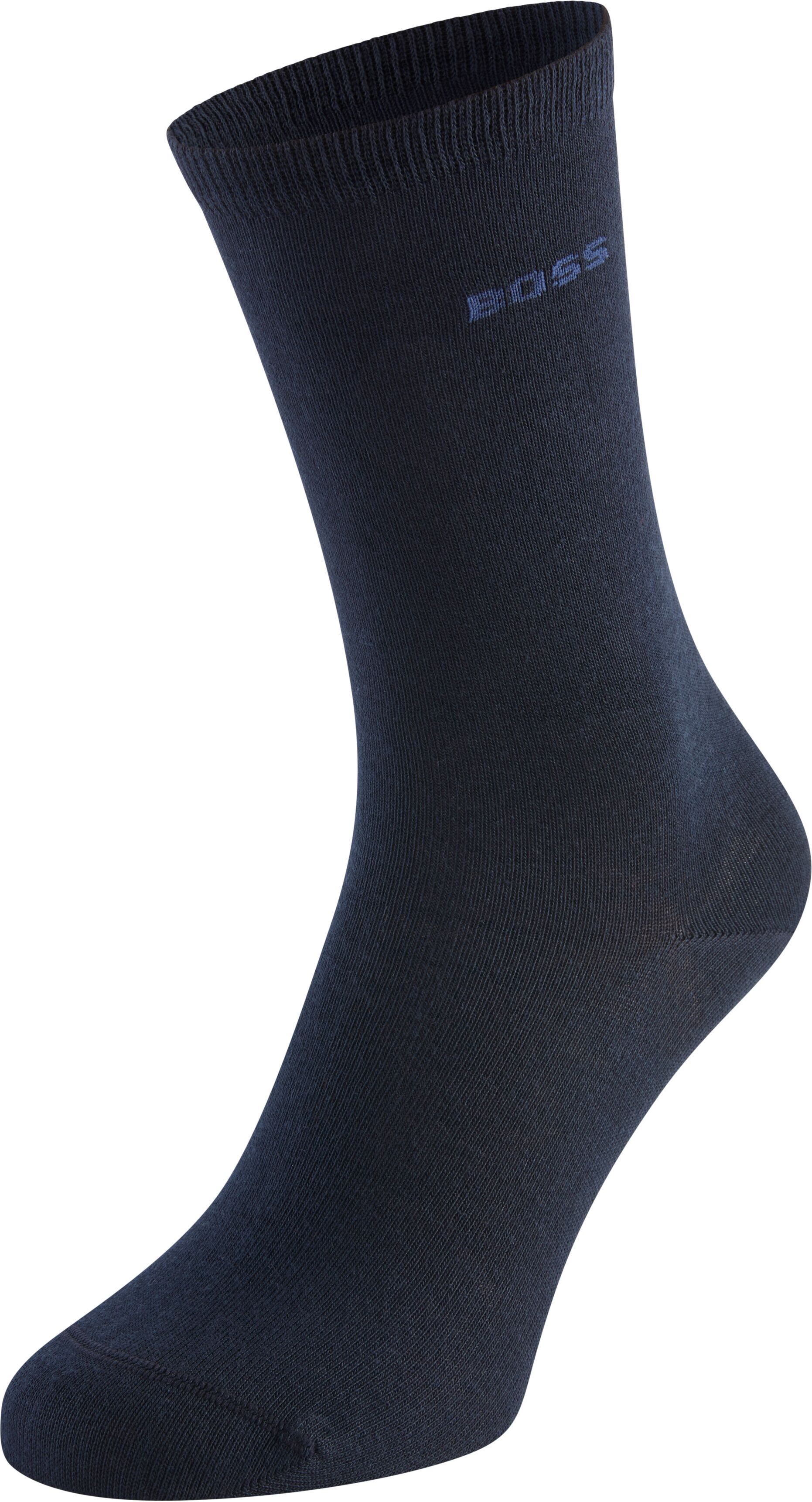 Freizeitsocken BOSS, Damen, Gr. 35-38, blau (dunkelblau), Baumwollmischung, unifarben, elastisch, Socken Freizeitsocken, mit Logoschriftzug
