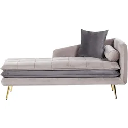 CHAISELONGUE-RECHTSSEITIGE Samtstoff Taupe Gonesse
