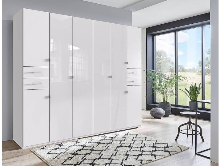 Drehtürenschrank 270cm Weiß/Weiß