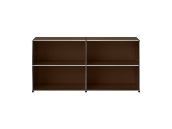 USM Haller TV Board M67 braun 2-fach breit 4 Fächer offen 152.3x74x37.3 cm