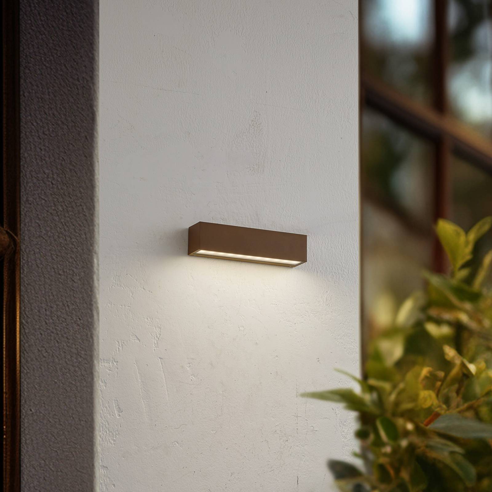 LED udendørs væglampe Lengo Lucande, Brun/rust, Aluminium, Moderne,