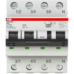 ABB DS203NCK32A100 FI/LS-Schalter Icn = 6.000 A nach IEC/EN 61009-1, Icu = 10 kA IEC/EN 60947-2 2CSR256140R2327