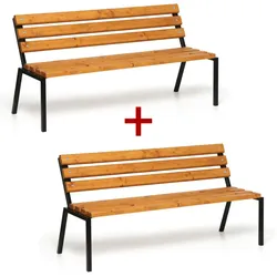 Gartenbank STACK, stapelbar, mit Rückenlehne, 1+1 GRATIS, 1500 mm, Limba